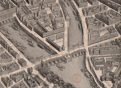 Pont Neuf. Plan von Paris, genannt Turgot, 1739 von Unbekannt