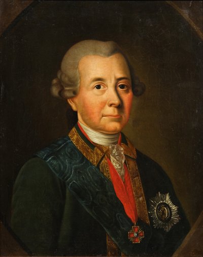 Porträt von Fyodor Ivanovich Wadkowski 1712-1783 von Unbekannt