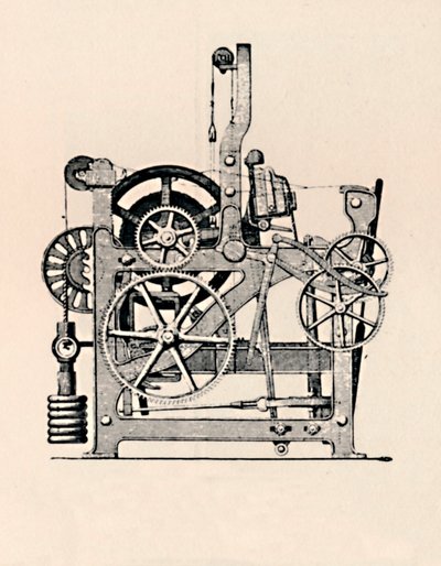 Seitenansicht des Kraftwebstuhls, 1836, 1904 von Unbekannt