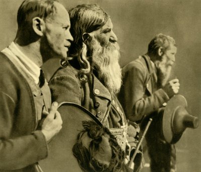 Schützen beten, Tirol, Österreich, ca. 1935 von Unbekannt