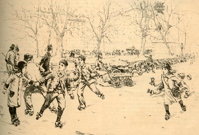 Rollschuhlaufen am Madison Square, New York, 1881 von Unbekannt