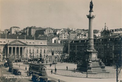 Rossio-Platz, Lissabon, Portugal, 1936 von Unbekannt
