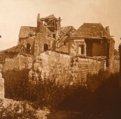 Zerstörte Kirche, Beaumont-sur-Vesle, Nordfrankreich, um 1914-1918 von Unbekannt