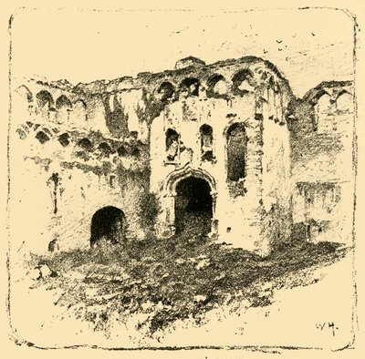 Ruinen des Bischofspalastes, 1898 von Unbekannt