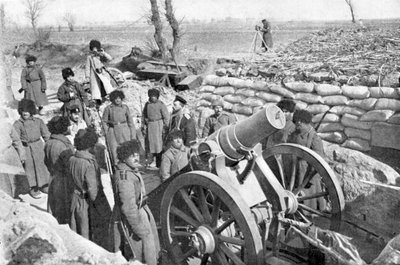 Russische Sechs-Zoll-Haubitzenbatterie, Russisch-Japanischer Krieg, 1904-5 von Unbekannt