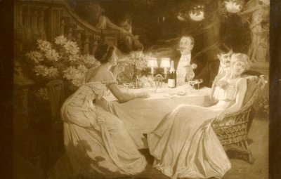 Salon 1910. Ludovic Alleaume Nach dem Abendessen, 1910 von Unbekannt
