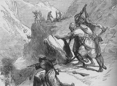 Scharmützel in einem Gebirgspass, um 1880 von Unbekannt