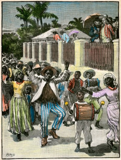 Fest zur Sklavenemanzipation in Barbados, ca. 1880 von Unbekannt
