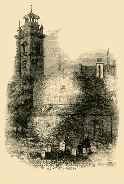 St. Giles, Cripplegate, zeigt die alte Mauer, um 1872 von Unbekannt