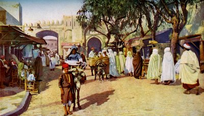 Straßenszene, Kairouan, Tunesien, um 1924 von Unbekannt