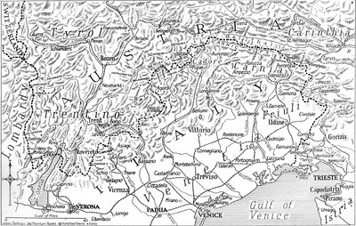 Die österreichische Grenze Italiens, 1915 von Unbekannt
