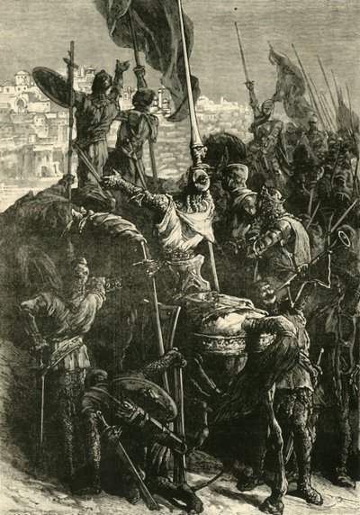 Die Kreuzfahrer vor Jerusalem, 1099, 1890 von Unbekannt