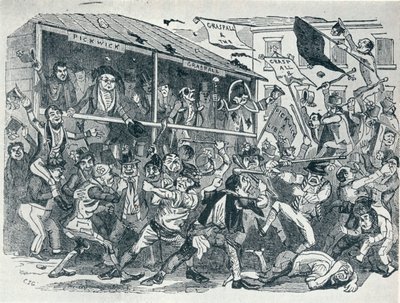 Die Wahl in Eatanswill, ca. 1836, 1925 von Unbekannt
