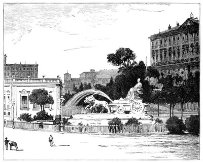 Der Brunnen der Kybele, Madrid, 1900 von Unbekannt