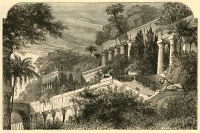 Die hängenden Gärten des antiken Babylon, 1890 von Unbekannt