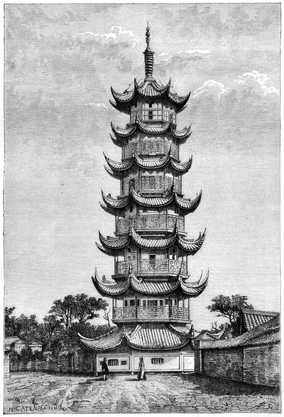 Der Turm von Long-Hua, Shanghai, China, 1895 von Unbekannt