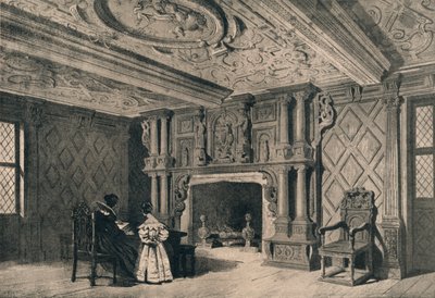 Das Wohnzimmer, Park Hall, Shropshire, 1915 von Unbekannt