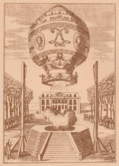 Der erste Ballonaufstieg, ca. 1785, 1919 von Unbekannt