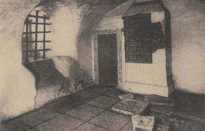 Die Gefängniszelle in der Festung Schlüsselburg von Unbekannt
