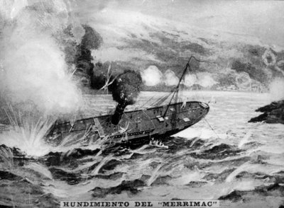 Das Sinken der Merrimac, 1898 von Unbekannt