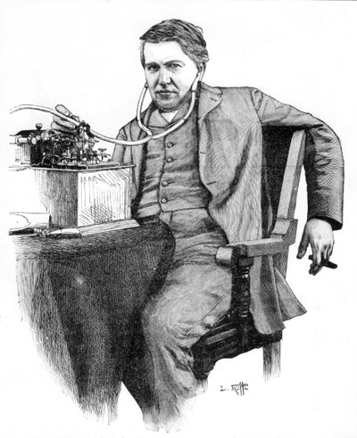 Thomas Alva Edison, amerikanischer Erfinder, ca. 1906 von Unbekannt