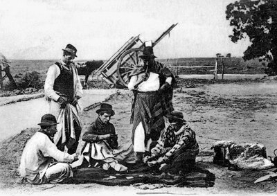 Drei Männer spielen Karten, Uruguay, um 1900er von Unbekannt