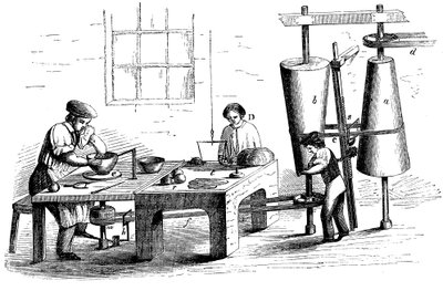 Werfen eines irdenen Gefäßes, um 1860 von Unbekannt