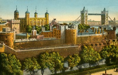 Tower Bridge und der Tower of London, ca. 1910 von Unbekannt