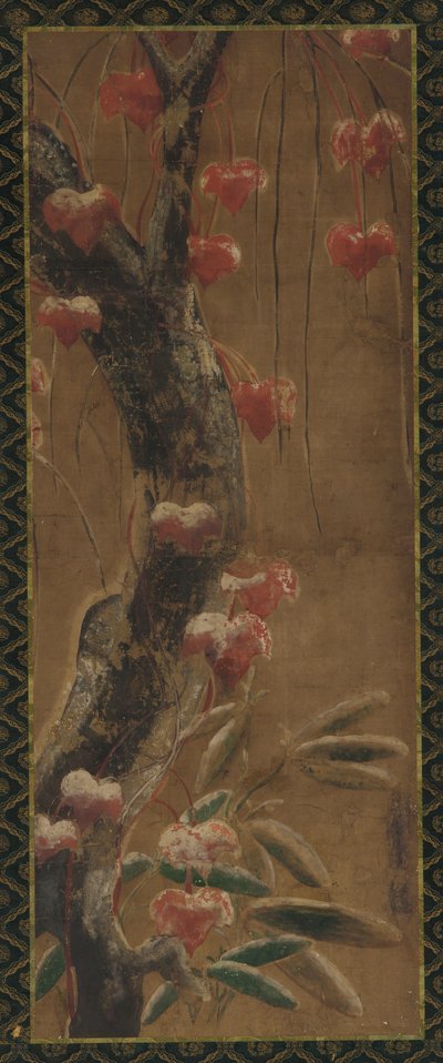 Baum, Herbstrebe und Schnee, Edo-Zeit, 1615-1868 von Unbekannt
