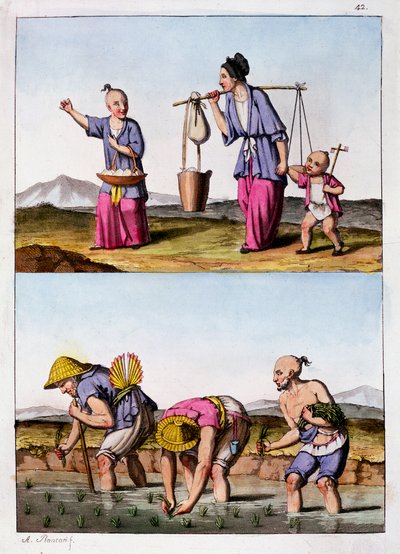 Zwei chinesische Szenen, um 1830 von Unbekannt