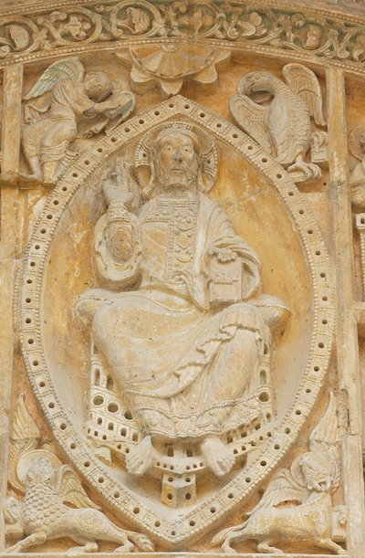 Tympanon. Sankt-Peters-Kirche Carennac Frankreich von Unbekannt