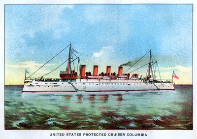 Geschützter Kreuzer der Vereinigten Staaten Columbia, ca. 1890er Jahre von Unbekannt