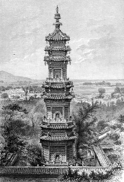 Blick vom Sommerpalast, Peking, ca. 1890 von Unbekannt