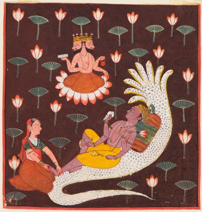 Vishnu auf Ananta, der endlose Schlange, ca. 1700 von Unbekannt