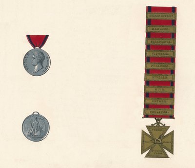 Waterloo- und Militärdienstmedaille 1793-1814, 19. Jahrhundert von Unbekannt