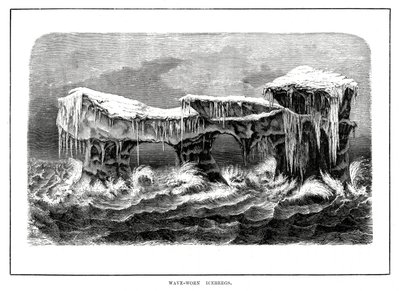 Wellengeformte Eisberge von Unbekannt