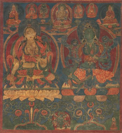 Weiße Tara und Grüne Tara, 1450-1500 von Unbekannt