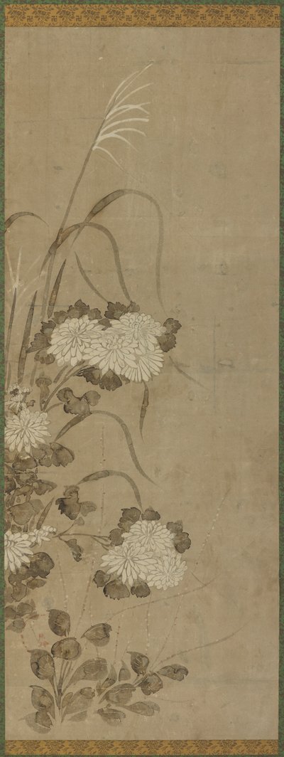 Weiße Chrysanthemen und Gräser, Edo-Periode, 1615-1868 von Unbekannt