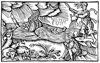 Hexe, die einen Sturm heraufbeschwört, 1562 von Unbekannt