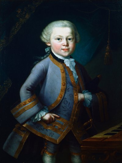 Wolfgang Amadeus Mozart, österreichischer Komponist, 1761 von Unbekannt