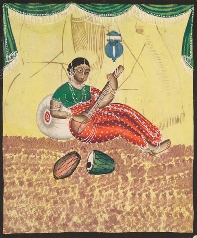 Frau spielt Musik, 1800er Jahre von Unbekannt