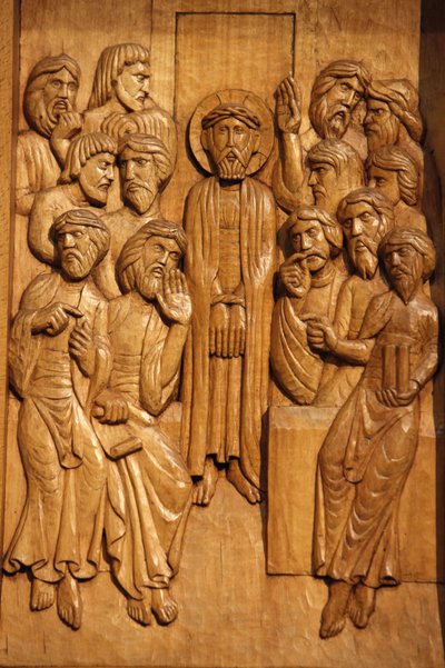 Holzskulptur, die Jesus Christus gefesselt darstellt, Paris, Frankreich von Unbekannt