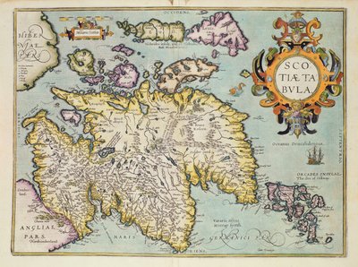 Karte von Schottland, Miliaria Scotia von Unbekannt Unbekannt