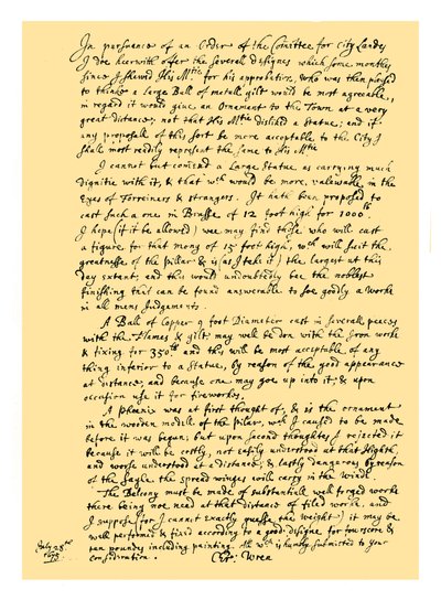 Autogramm: Sir Christopher Wren von Unbekannt
