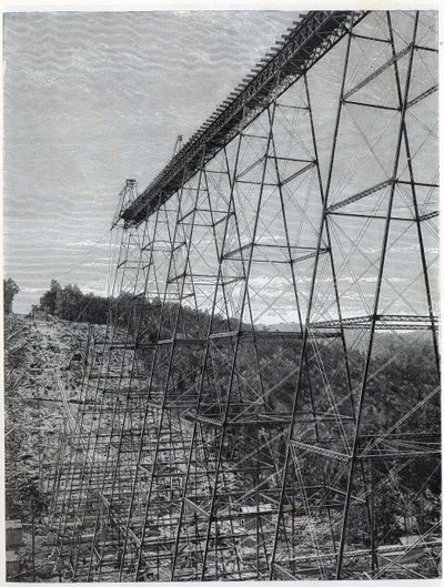 Bau des Kinzua Viadukts von Unbekannt