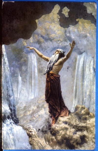Gott erschafft die Wasser, ca. 1914 (Postkarte) von Unbekannter Künstler