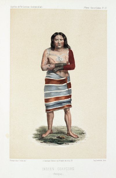 Guaycuru-Indianer, Paraguay, ca. 1843-1847 von Unbekannt