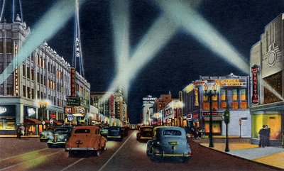 Hollywood Boulevard bei Nacht, Kalifornien von Unbekannter Künstler