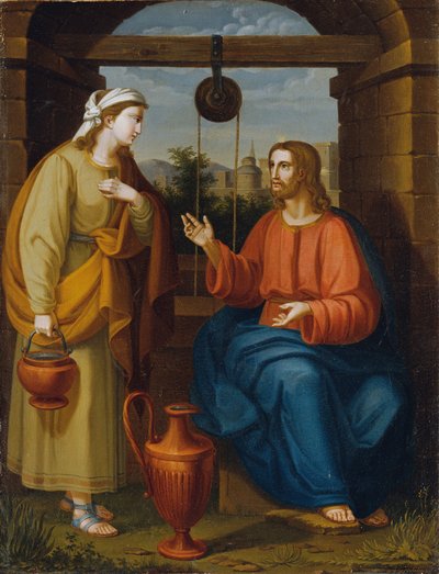 Jesus und die Samariterin am Brunnen von Unbekannter Künstler