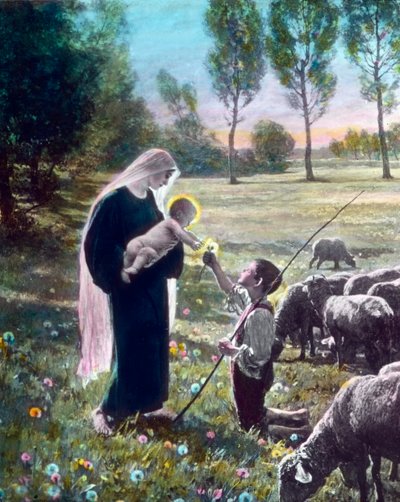 Madonna mit dem Hirtenjungen von Unbekannter Künstler
